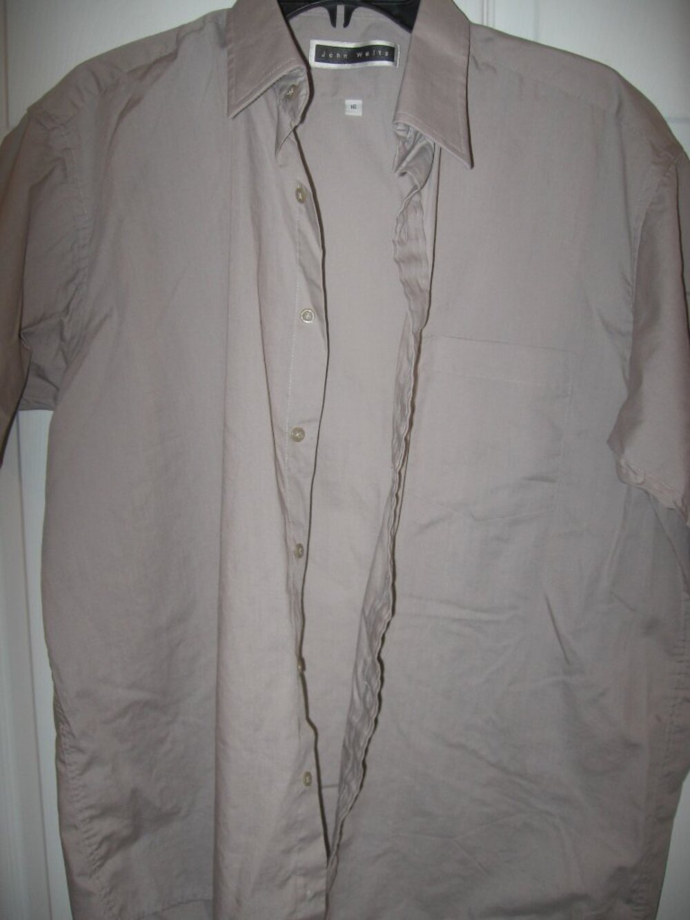 John Weitz Button Front Shirt Men's Size 16 Beige